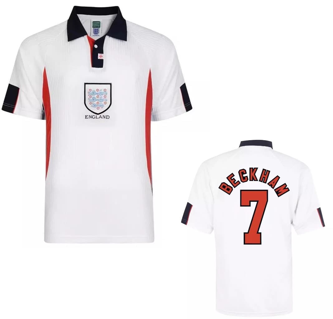 INGHILTERRA MAGLIA BECKHAM VINTAGE RETRO 1998