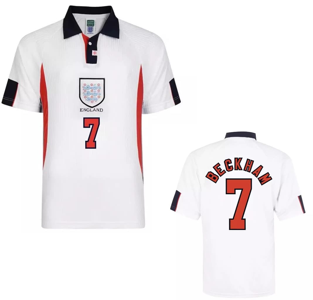 INGHILTERRA MAGLIA BECKHAM VINTAGE RETRO 1998